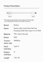 USB-C to Lightning 20W Fast Charging Liquid Silicone Cable