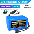 24V 15Ah Rechargeable Lithium-Ion Battery Pack with Charger