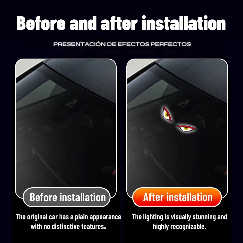 Solar Powered Demon Eye LED Car Warning Light