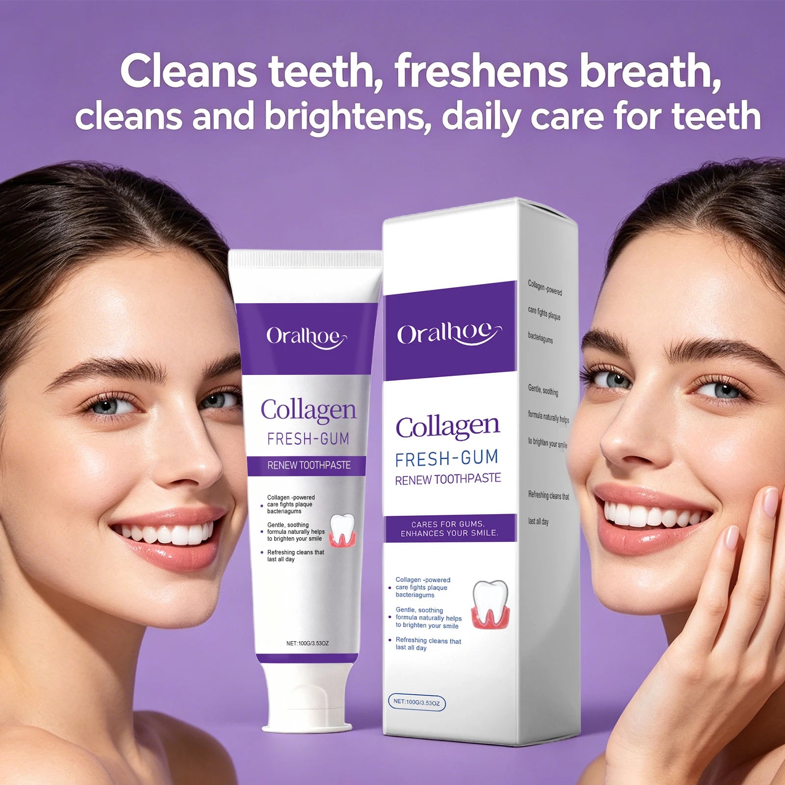Collagen Whitening Toothpaste for Fresh Breath and Gum Care - 10