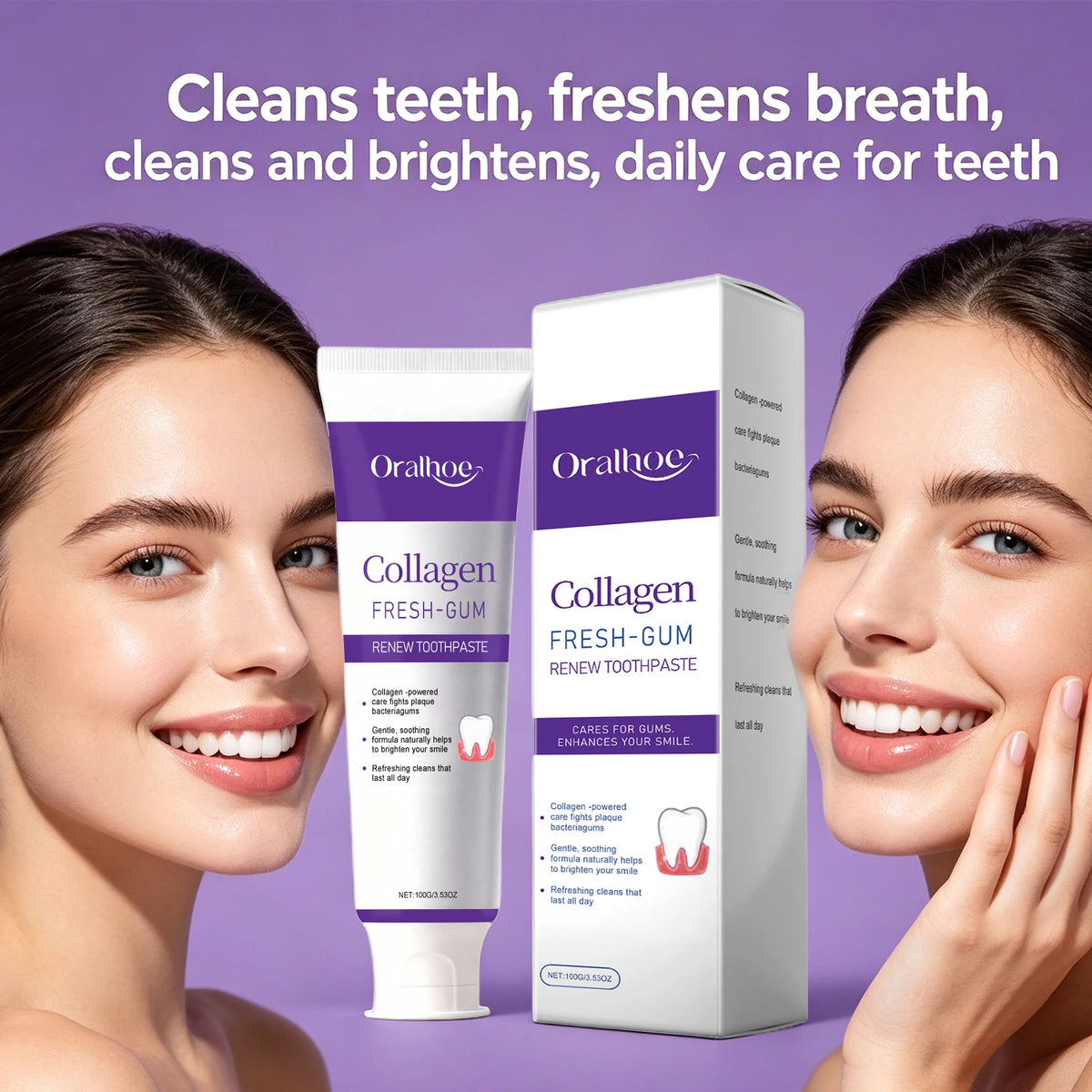 Collagen Whitening Toothpaste for Fresh Breath and Gum Care
