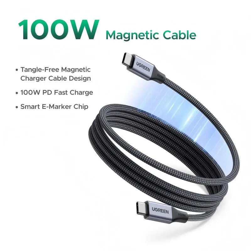 100W Magnetic USB-C to USB-C Fast Charging Data Cable