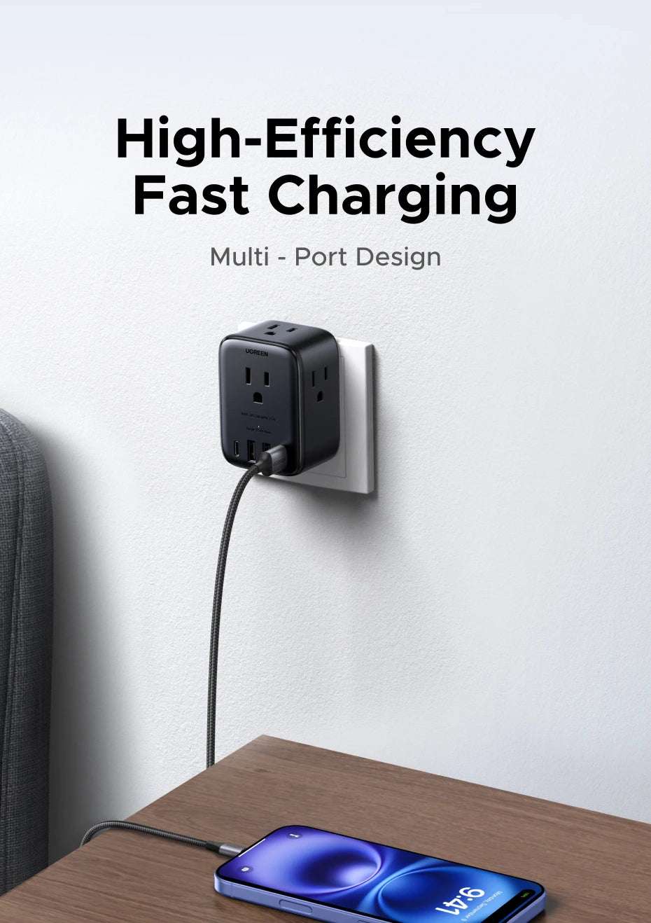 20W Outlet Extender with 4 AC Outlets and 4 USB Charging Ports - 15