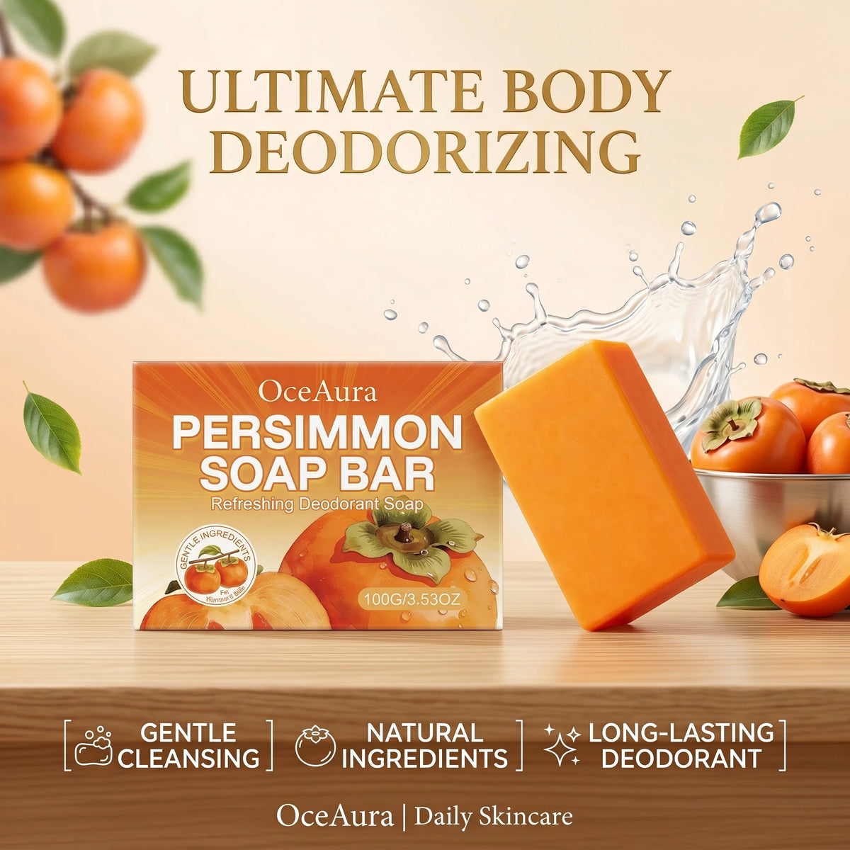 Natural Persimmon Deodorizing Body Soap Bar