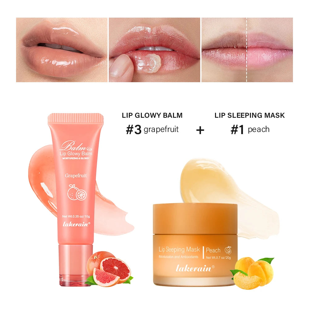 Moisturizing Lip Balm and Night Sleeping Mask Set