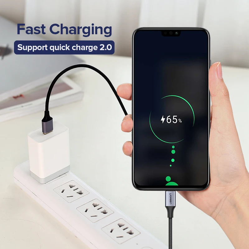 Fast Charging Braided Micro USB Data Cable 1.5m