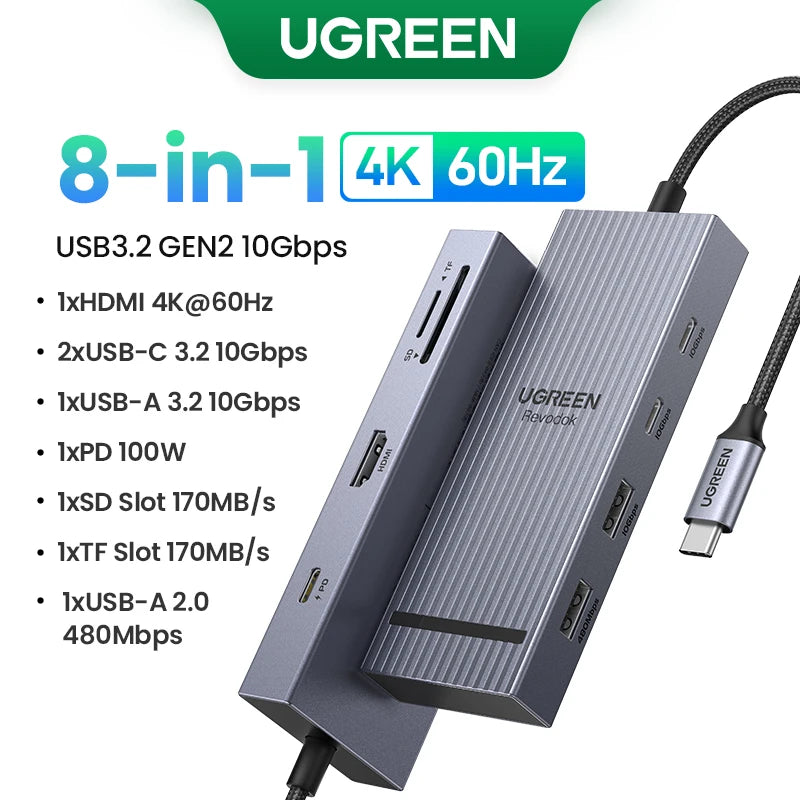 10-in-1 Dual HDMI USB-C Docking Station with 100W PD and 8K Support