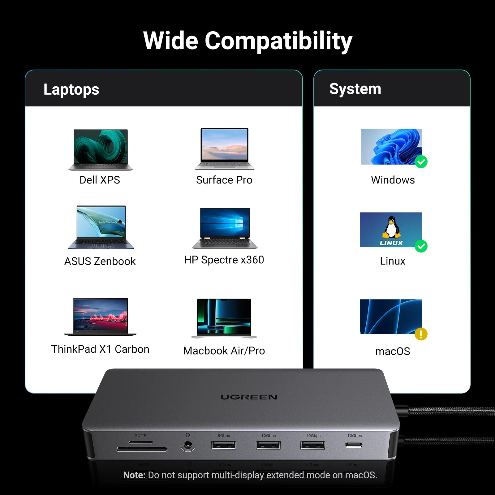 13-in-1 Triple Display USB-C Docking Station with 4K 60Hz Support - 6
