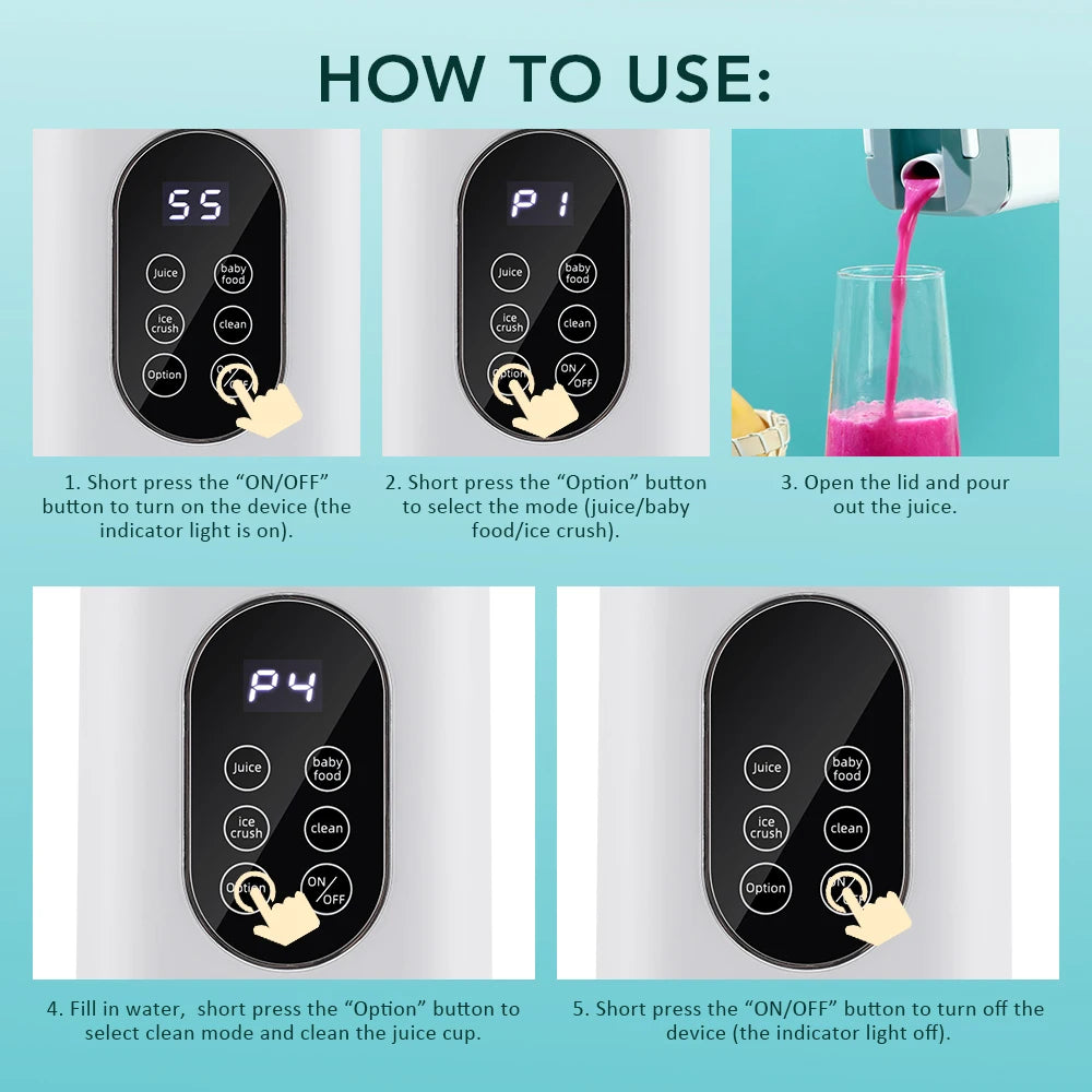 Portable Electric Juicing Cup with Digital Display