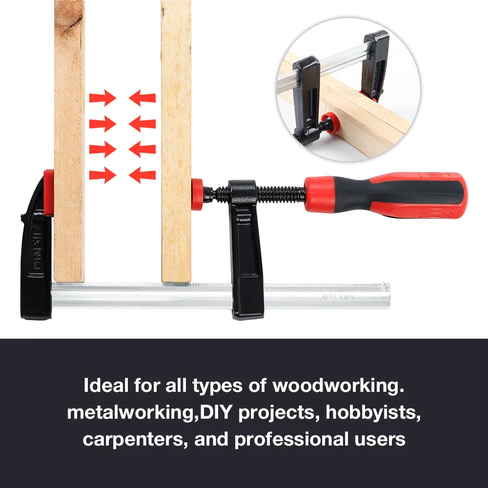 Heavy-Duty Woodworking F-Clamp Bar Clip