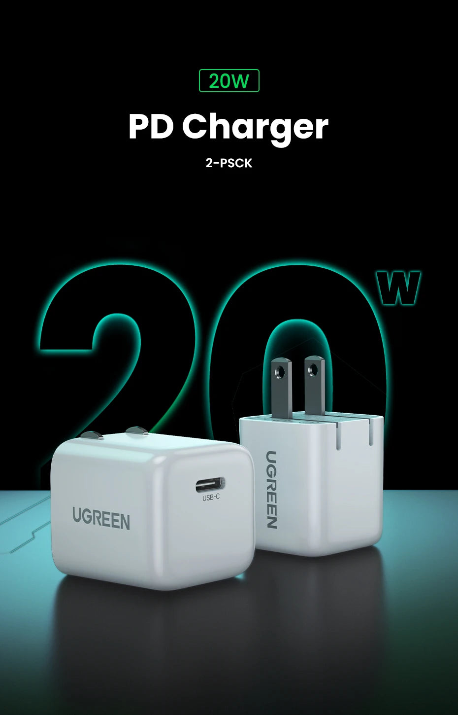 20W USB-C PD Fast Wall Charger for Smartphones - 7