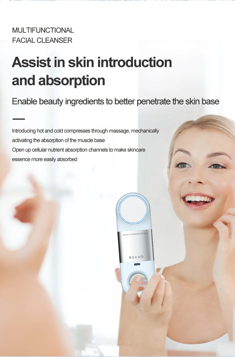 Hot and Cold Facial Cleansing Brush with Massager - 15