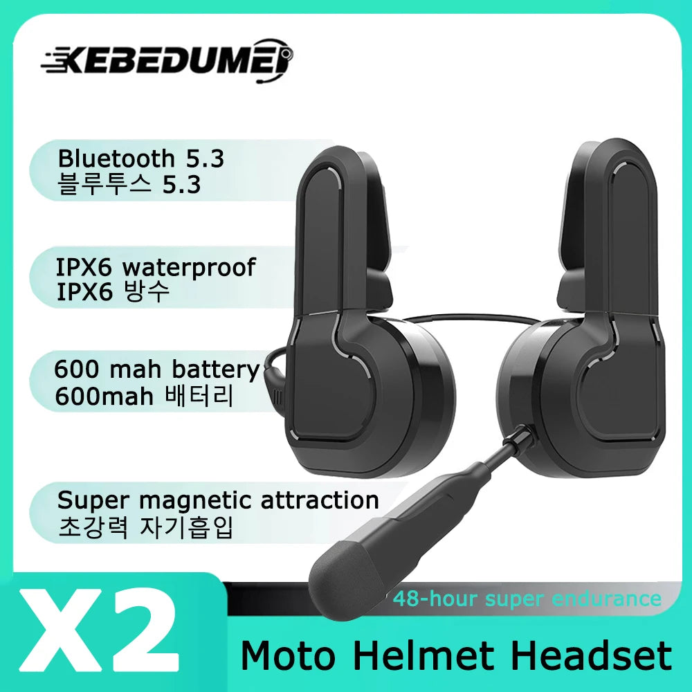 Bluetooth 5.3 Motorcycle Helmet Headset Waterproof Hands-Free Earphone