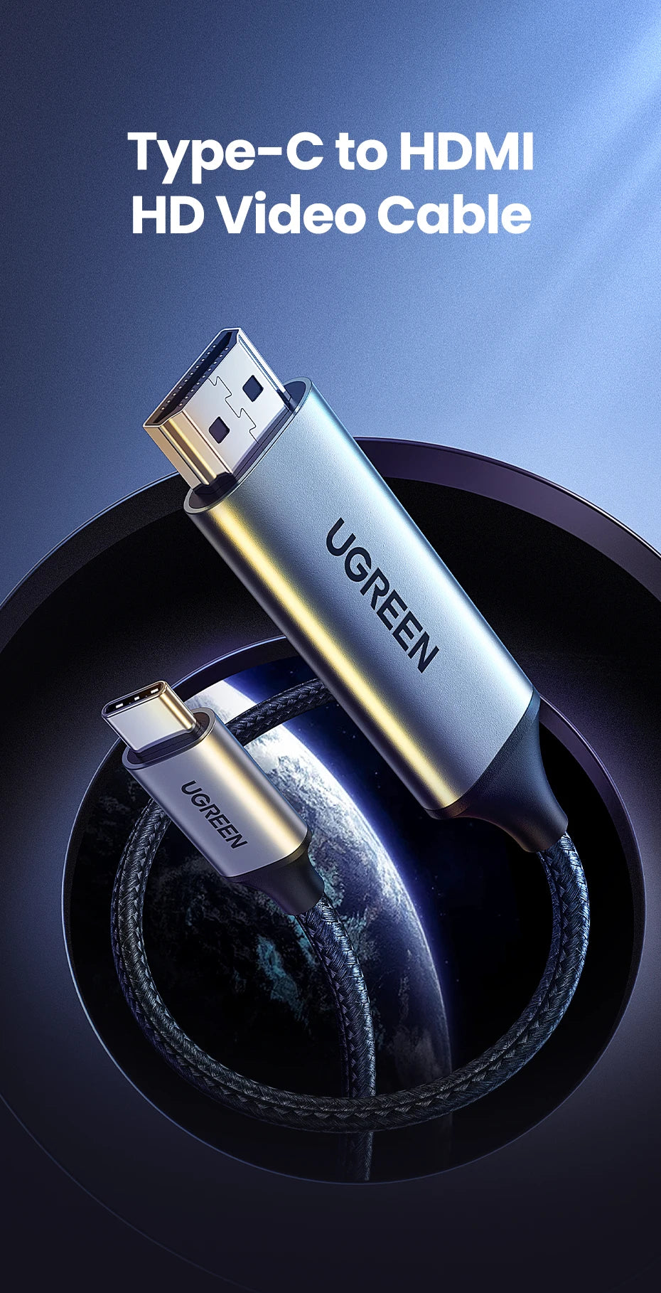 4K 60Hz USB-C to HDMI Adapter Cable for Laptops and Smartphones - 8