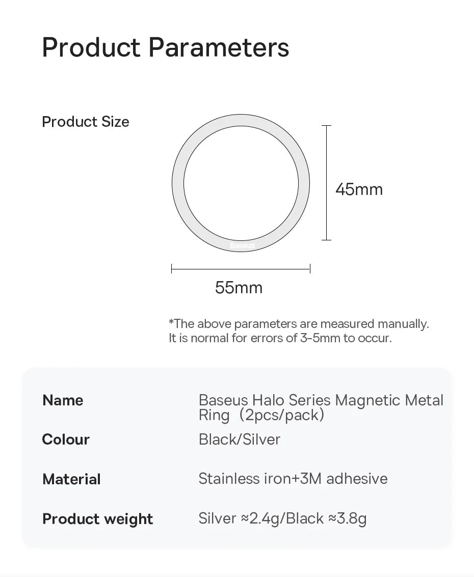 Magnetic Wireless Charging Phone Ring Adapter