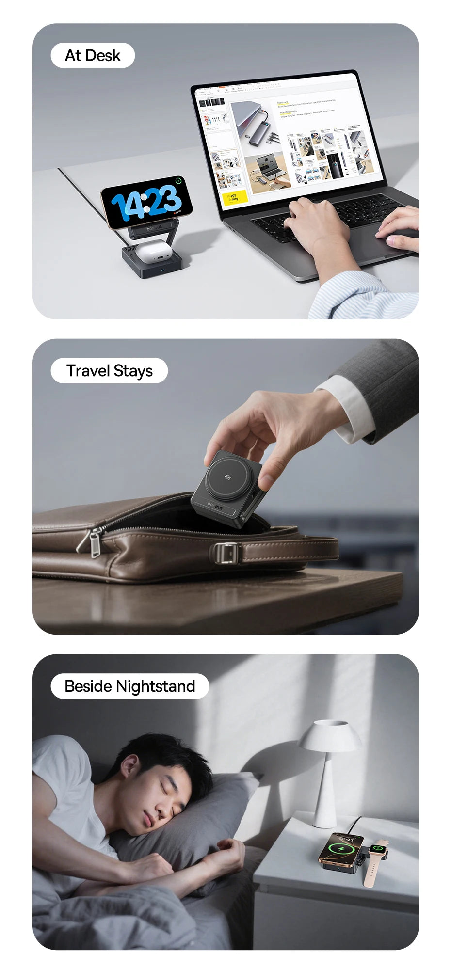3-in-1 Foldable Magnetic Wireless Charging Station for Apple Devices - 9