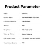 Ultra-Slim 2.4G Wireless 104-Key Full-Size Keyboard