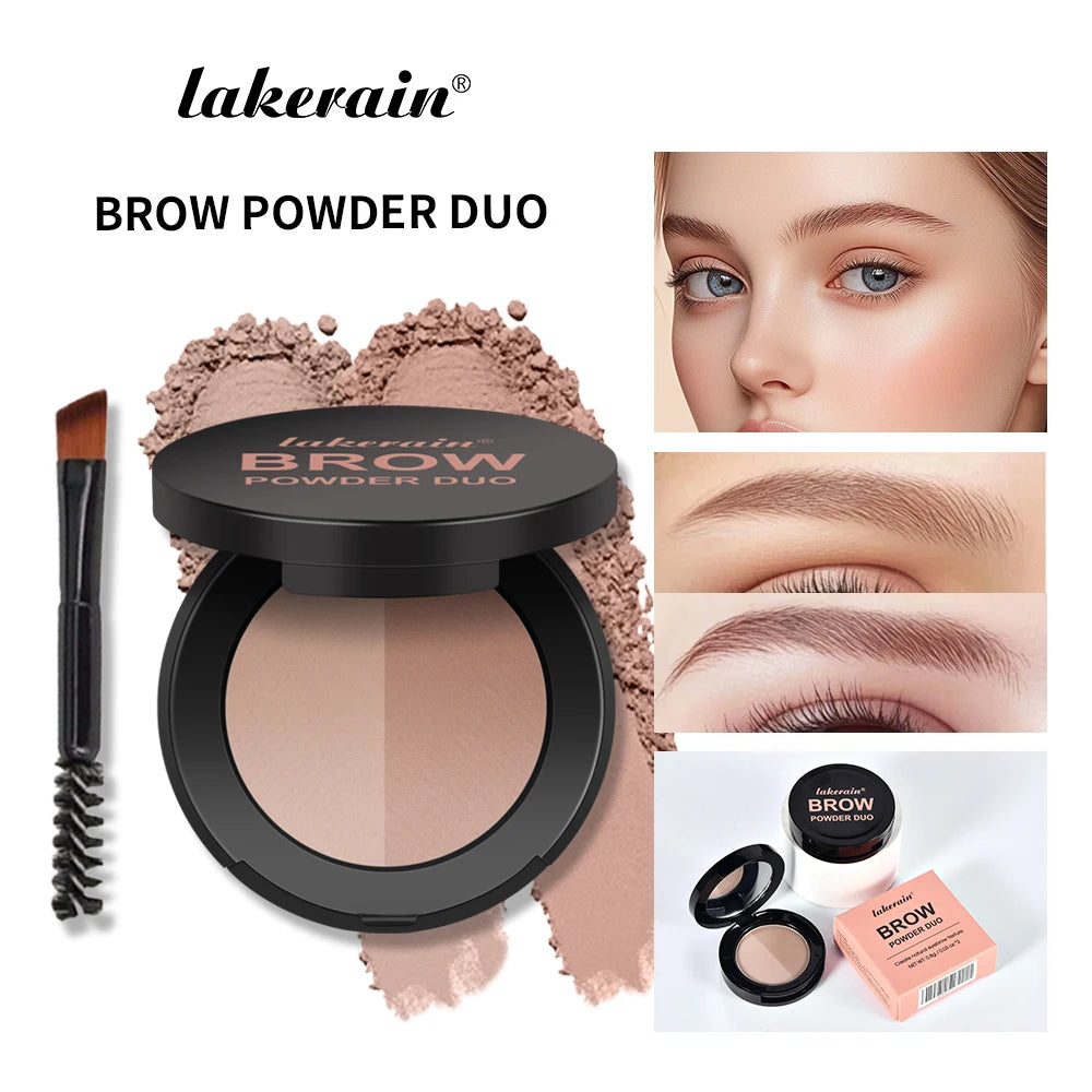 Dual-Tone Eyebrow Powder Palette with Brush - 1