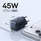 100W GaN Fast Wall Charger with 3 Ports for Laptops and Phones