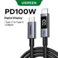 100W USB-C Fast Charging Cable with LED Status Display