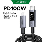 100W USB-C Fast Charging Cable with LED Status Display