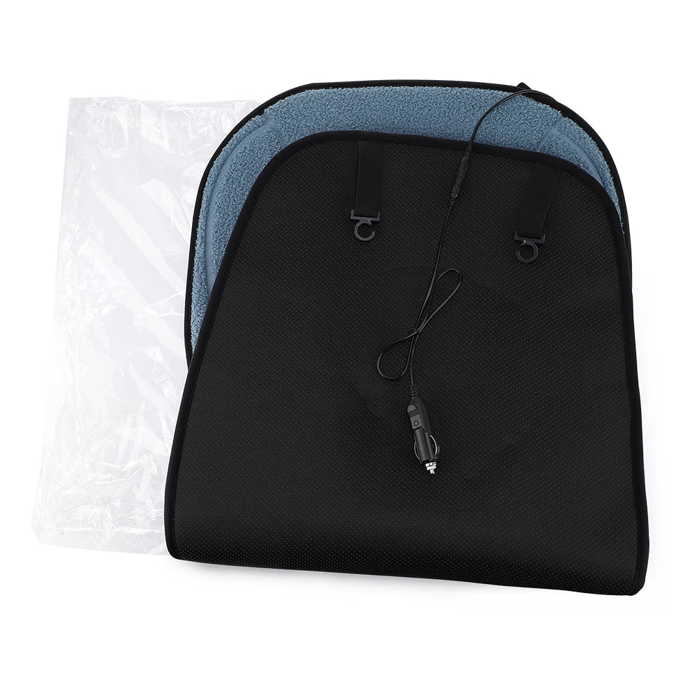 Heated Faux Lambswool Car Seat Cushion for Winter Driving - 16