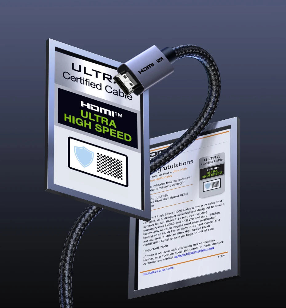 16K Ultra High Speed HDMI 2.2 Cable for Gaming and Home Theater