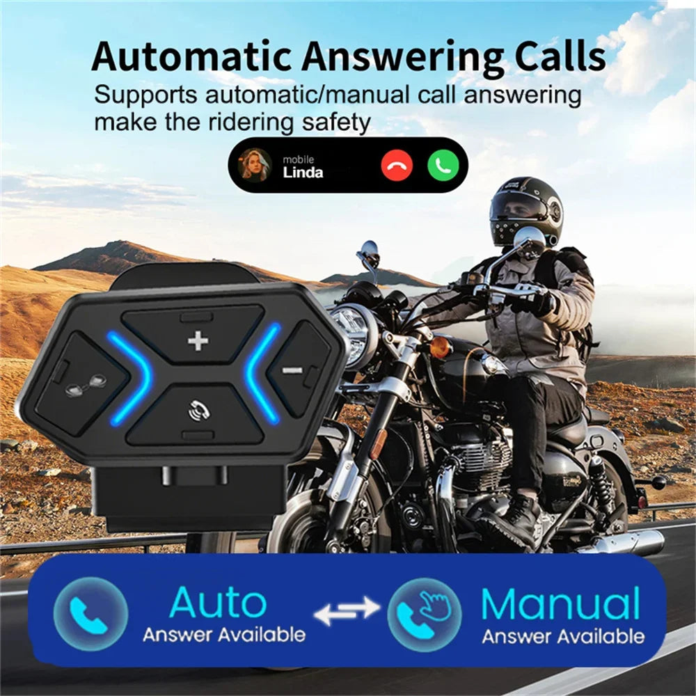 Bluetooth 5.4 Motorcycle Helmet Intercom Headset - 3