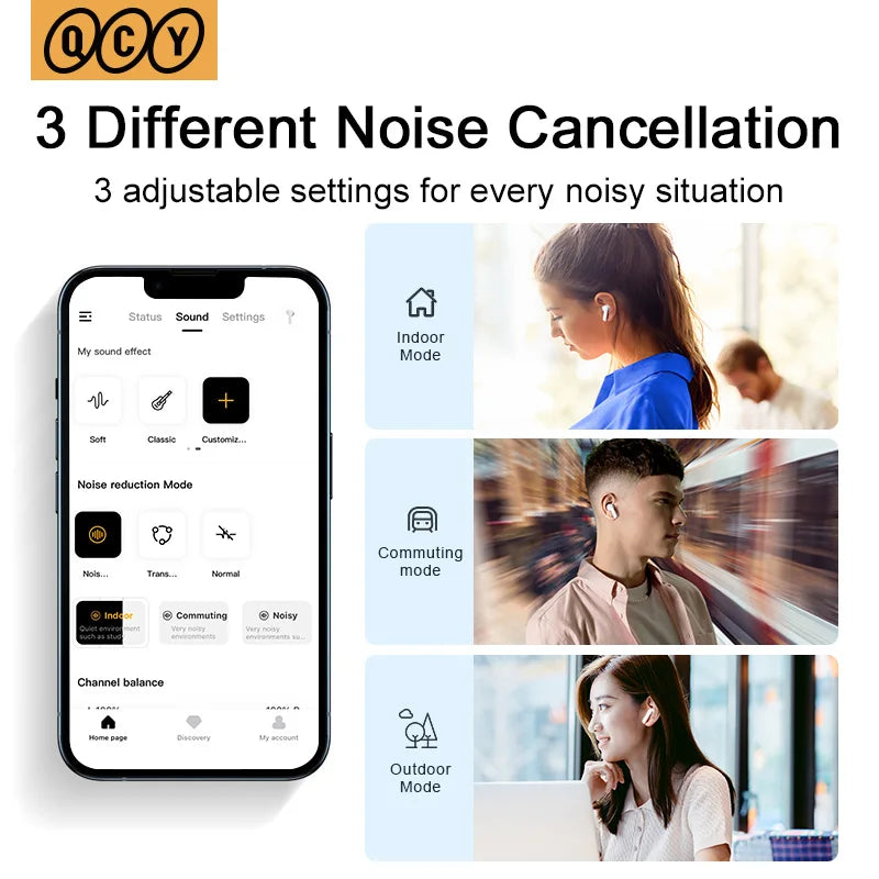 Active Noise Cancelling Wireless Earbuds with Bluetooth 5.2