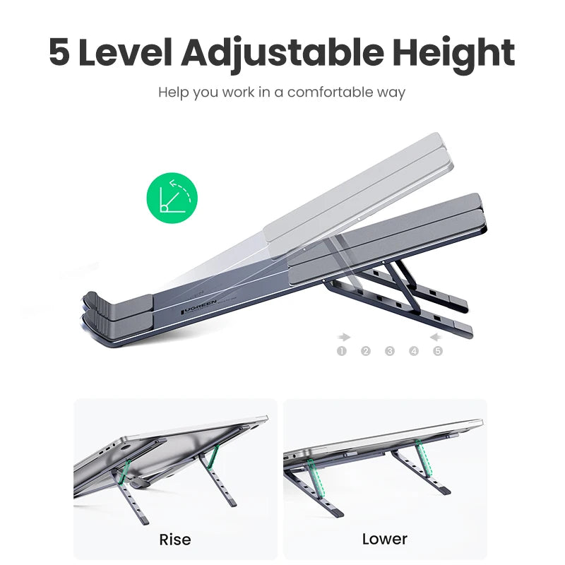 Adjustable Aluminum Foldable Laptop Stand for Desk