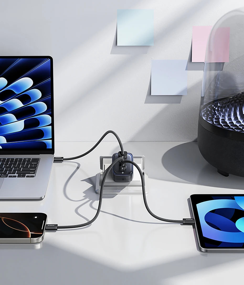 67W GaN Fast Wall Charger with 3 Ports for Laptops and Phones - 13