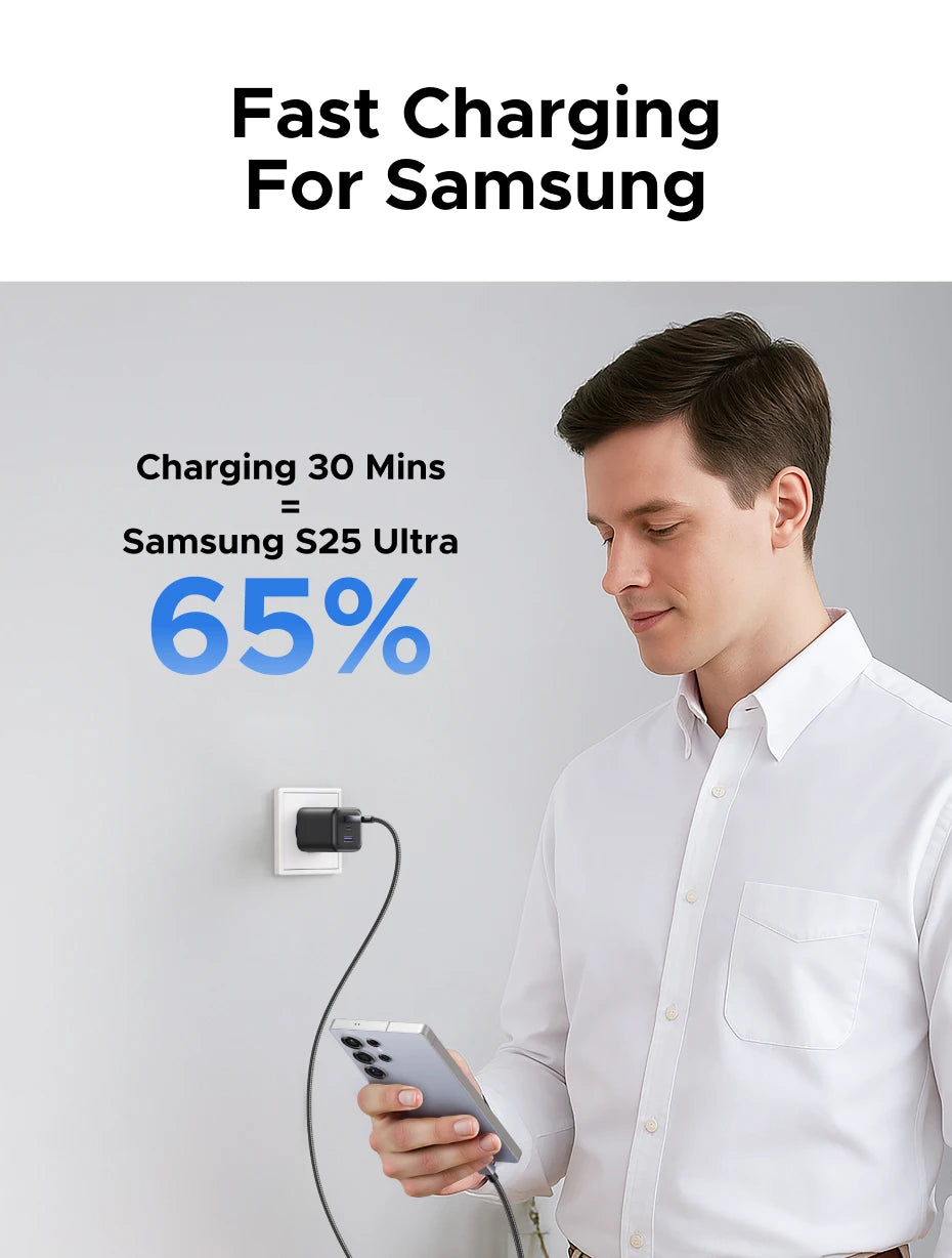 45W GaN USB-C Fast Charger with Power Delivery - 12