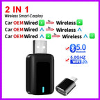 2 in 1 Wireless CarPlay and Android Auto Adapter Bluetooth 5.3 WiFi