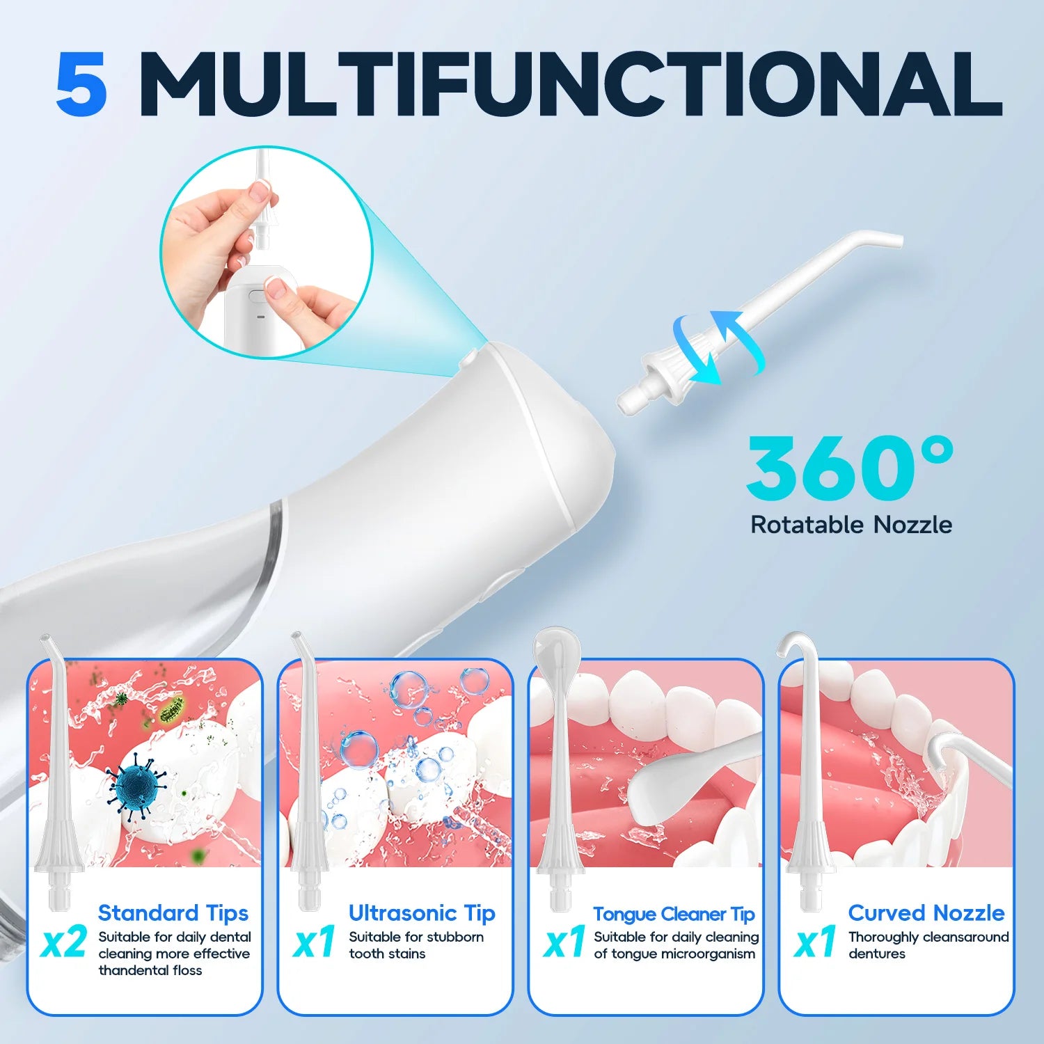 Portable Rechargeable Oral Irrigator Water Flosser - 4