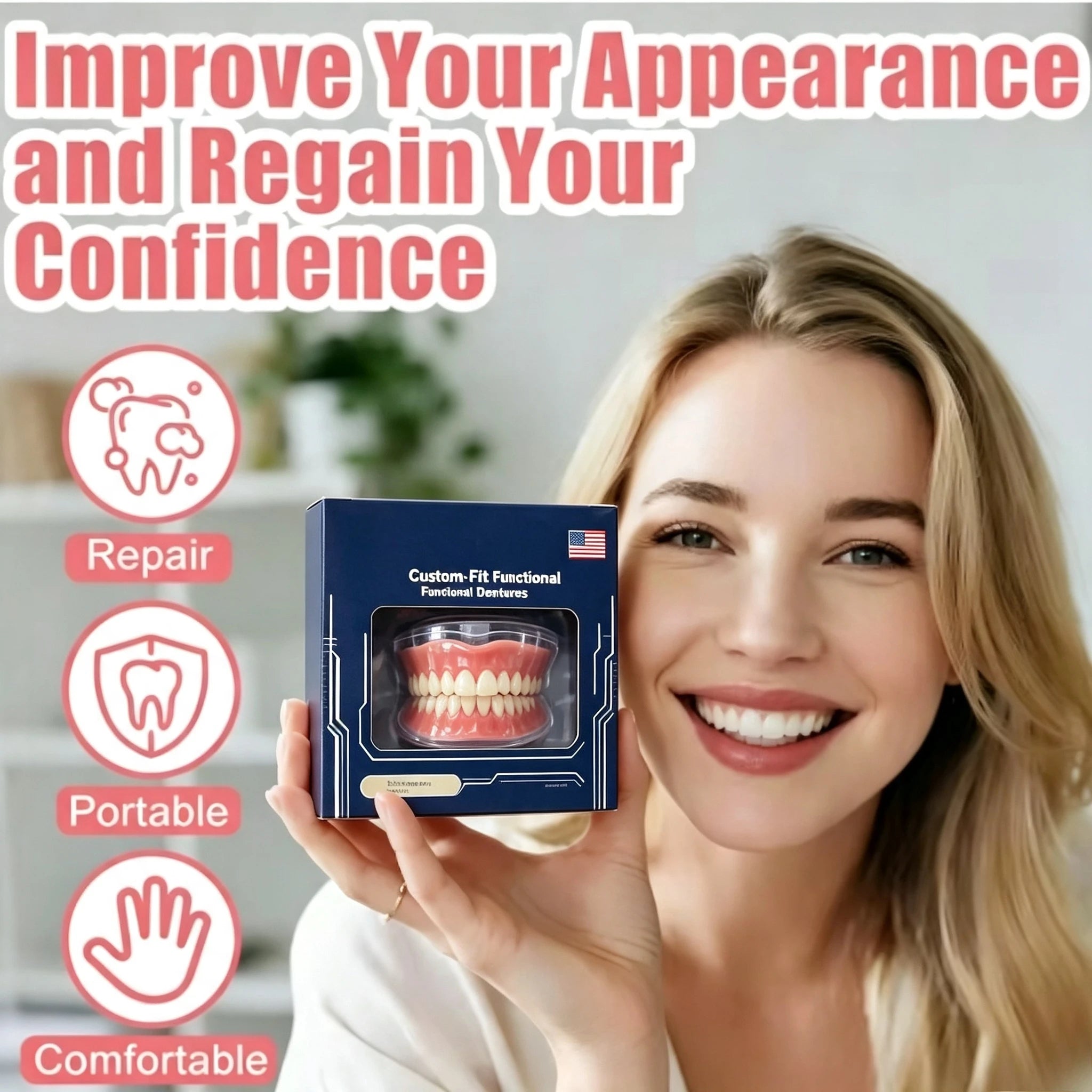 Instant Smile Cosmetic Dentures for Full Mouth - 1