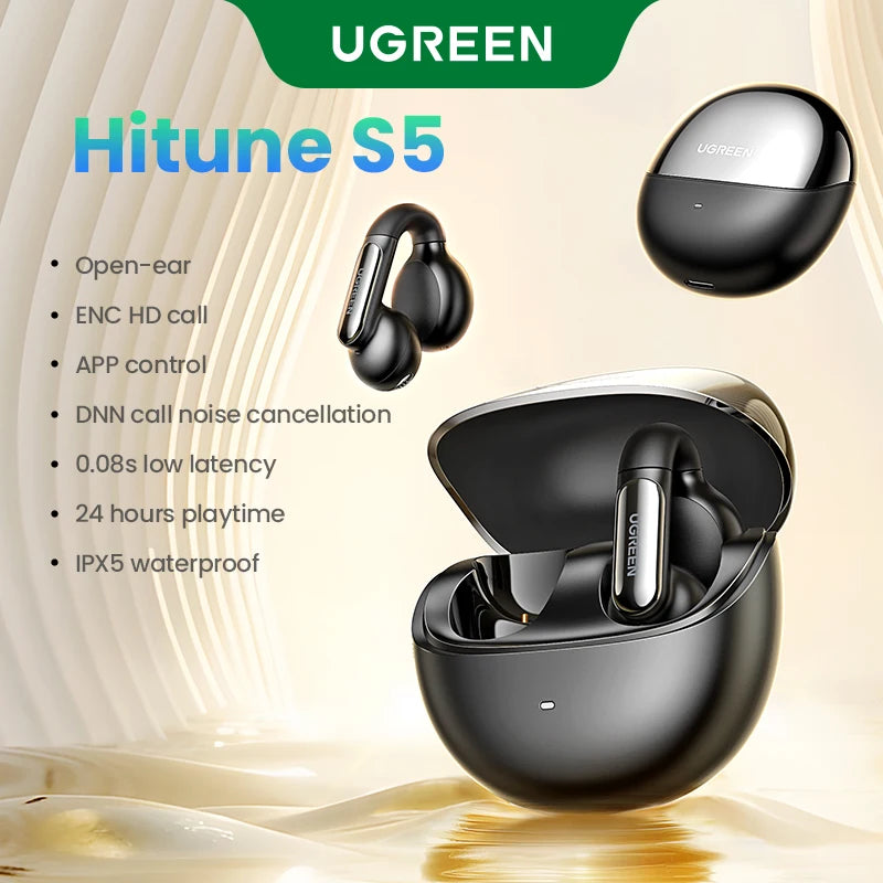 Open Ear Wireless Bluetooth 5.4 Clip-On Sports Earbuds