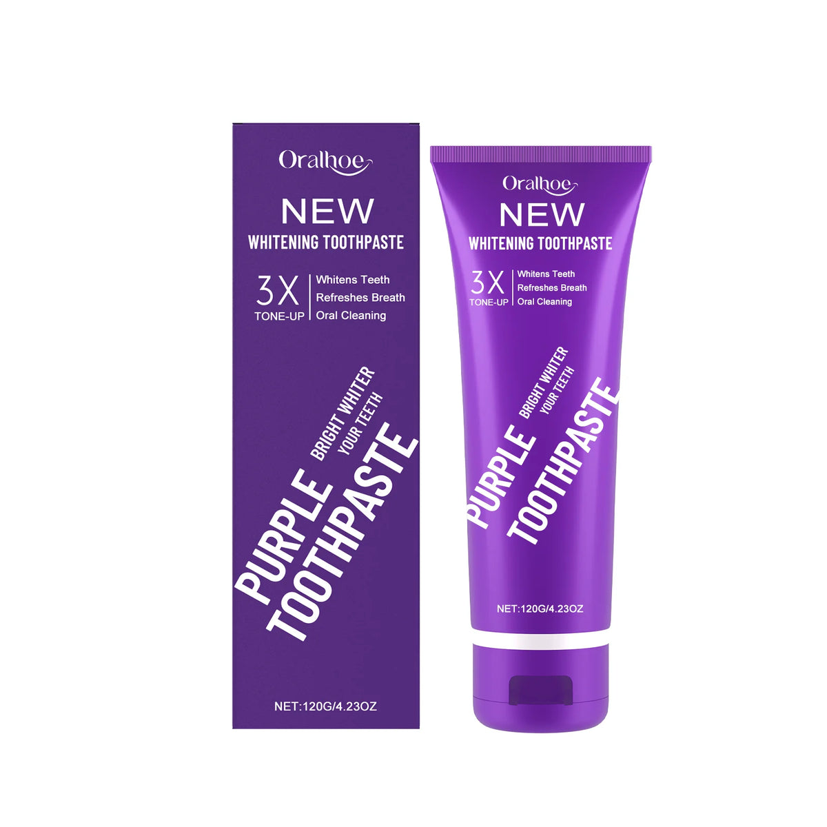 Purple Teeth Whitening Toothpaste for Stain Removal