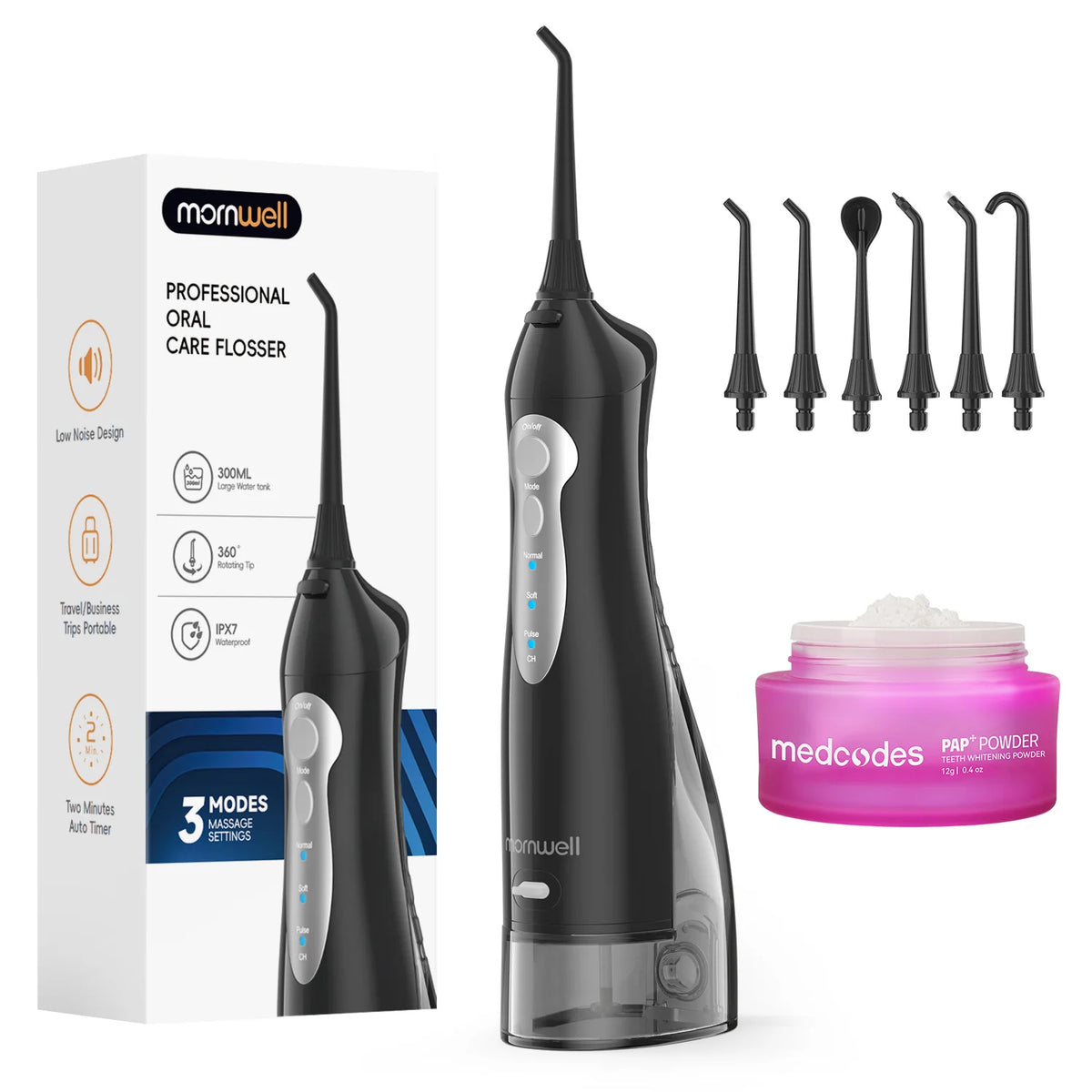 Rechargeable Cordless Water Flosser with 3 Cleaning Modes