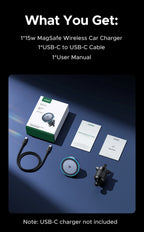 15W Qi2 Magnetic Wireless Car Charger for iPhone