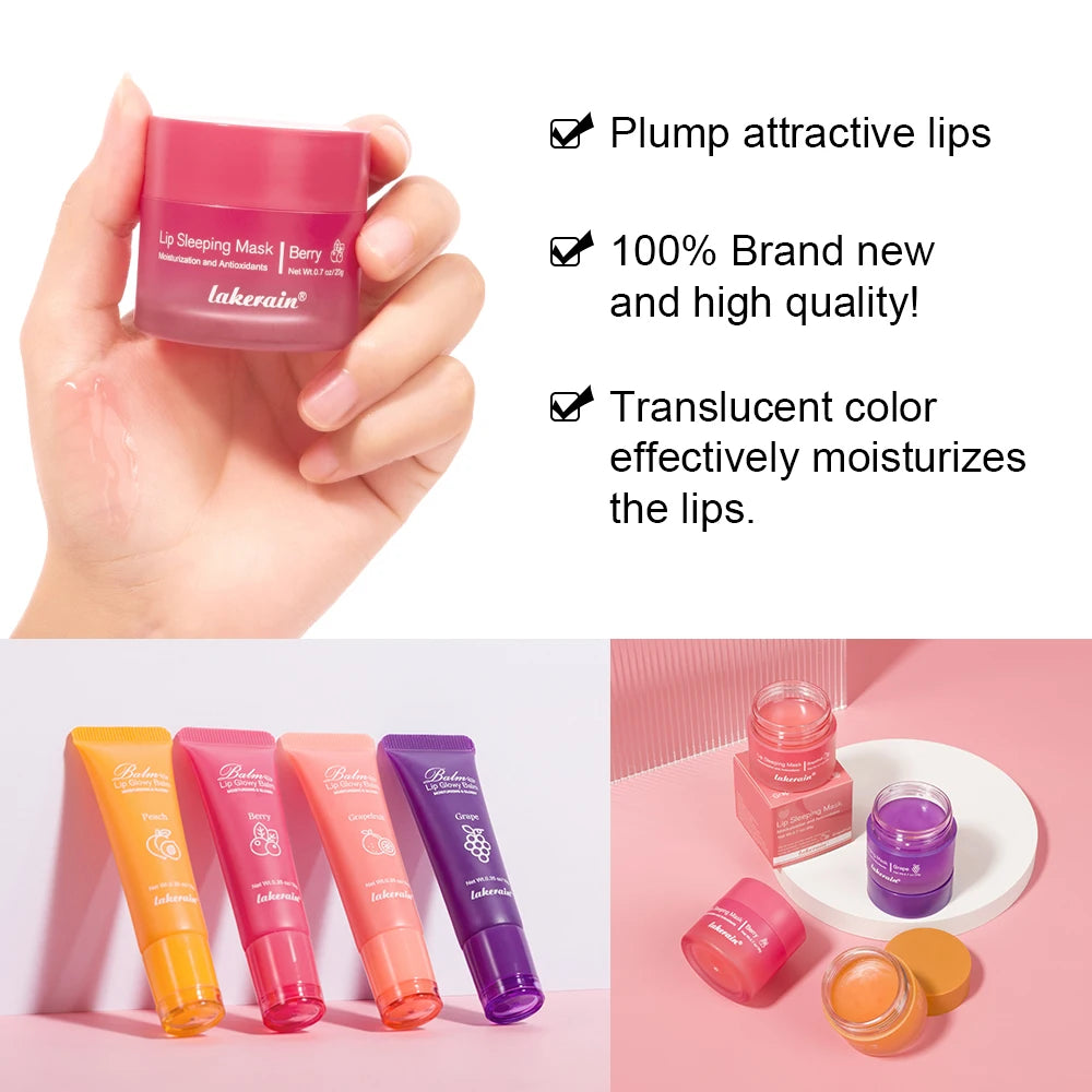 Moisturizing Lip Balm and Night Sleeping Mask Set