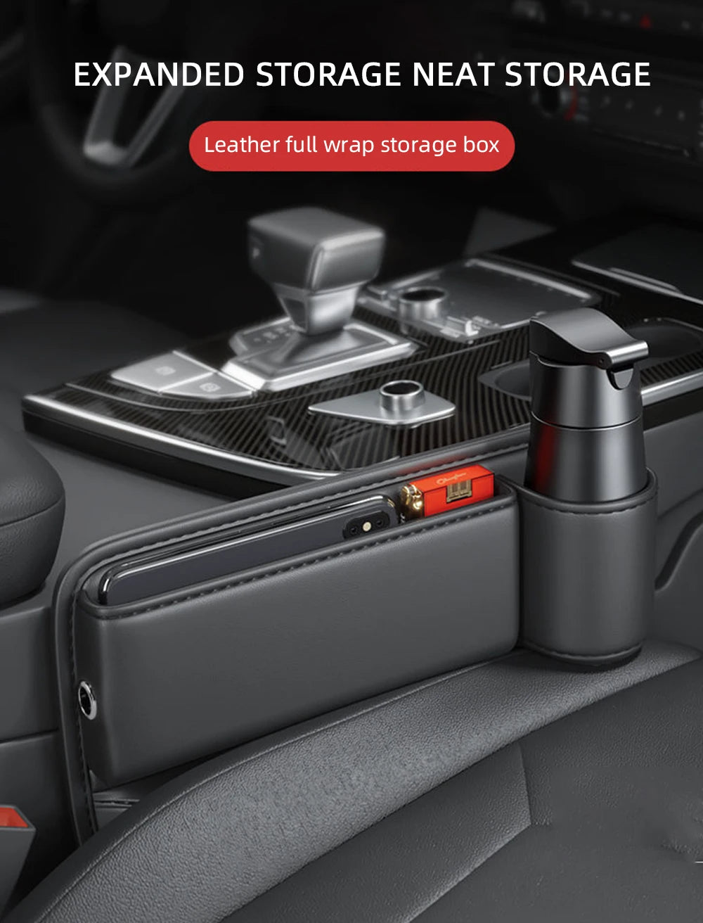 Car Seat Gap Organizer and Console Side Storage Box - 7