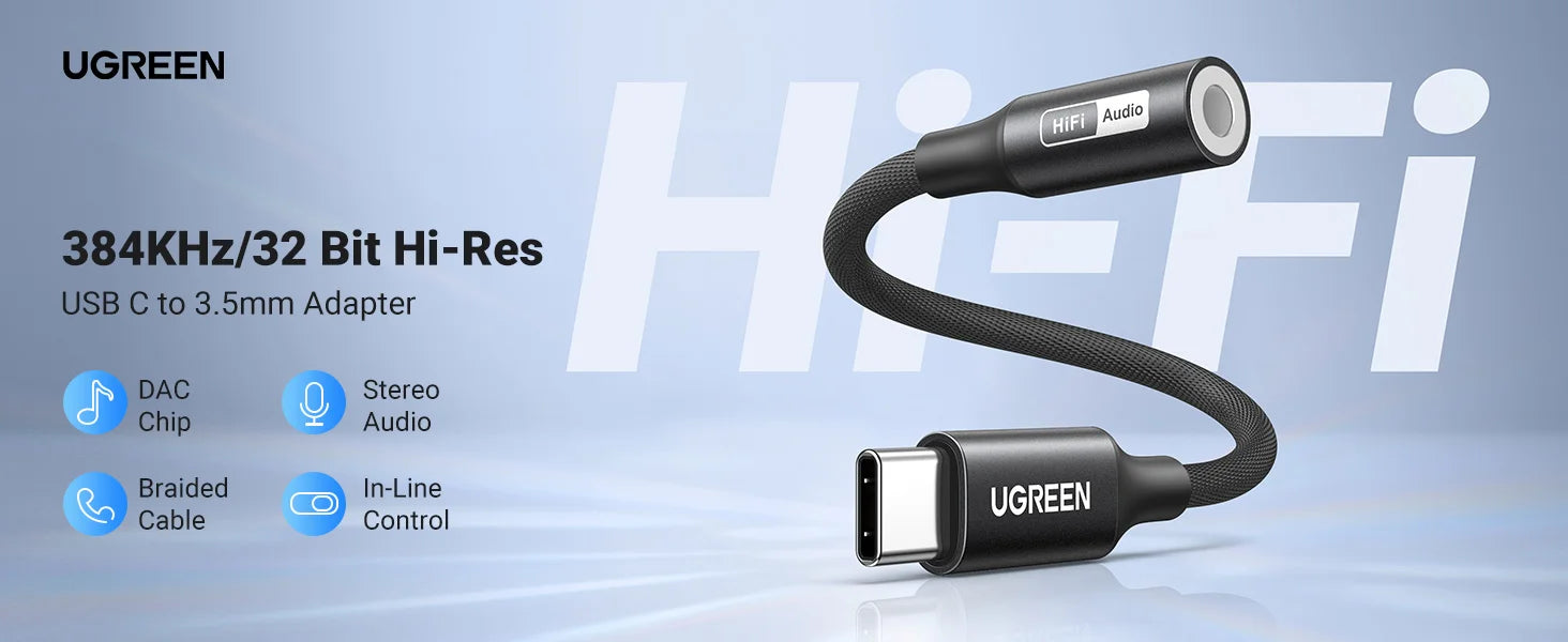 USB-C to 3.5mm AUX Adapter with Hi-Res DAC Audio Converter - 7