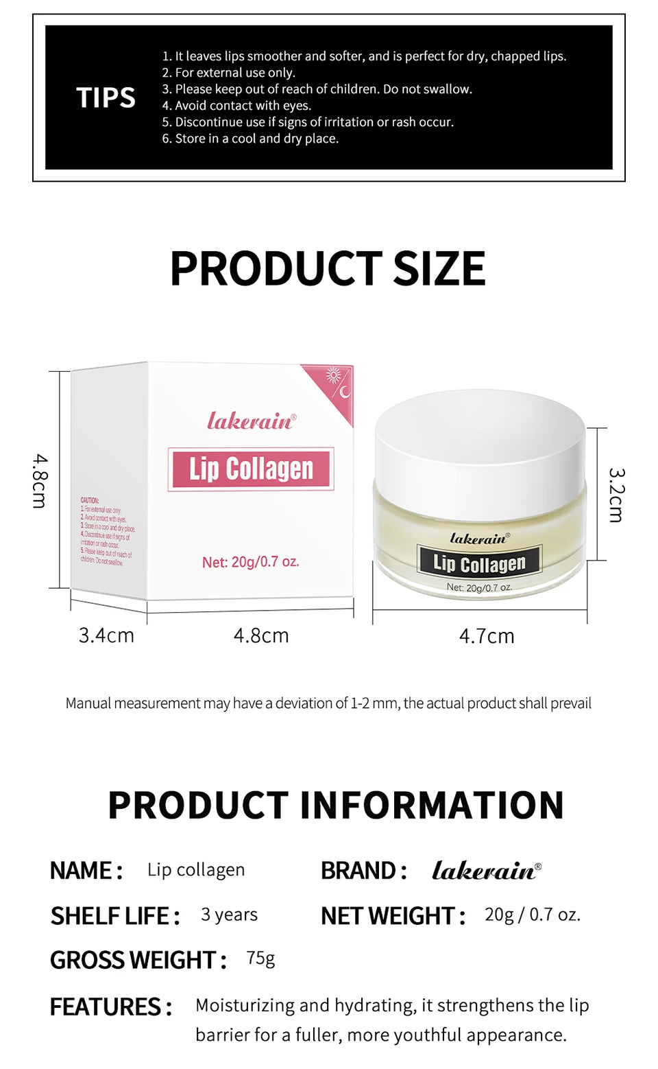 Collagen Hydrating Lip Sleeping Mask for Dry Lips