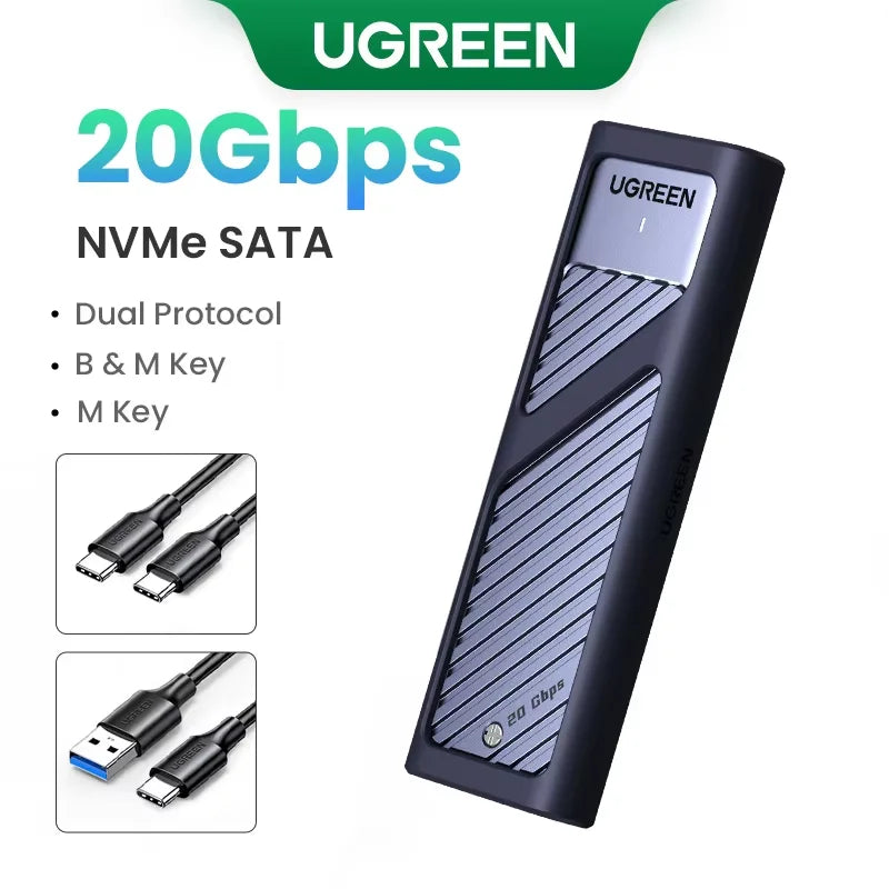 20Gbps M.2 NVMe and SATA SSD Dual Protocol External Enclosure - 29