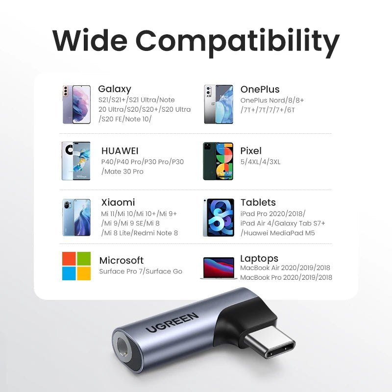 USB-C to 3.5mm Headphone Adapter with DAC Chip