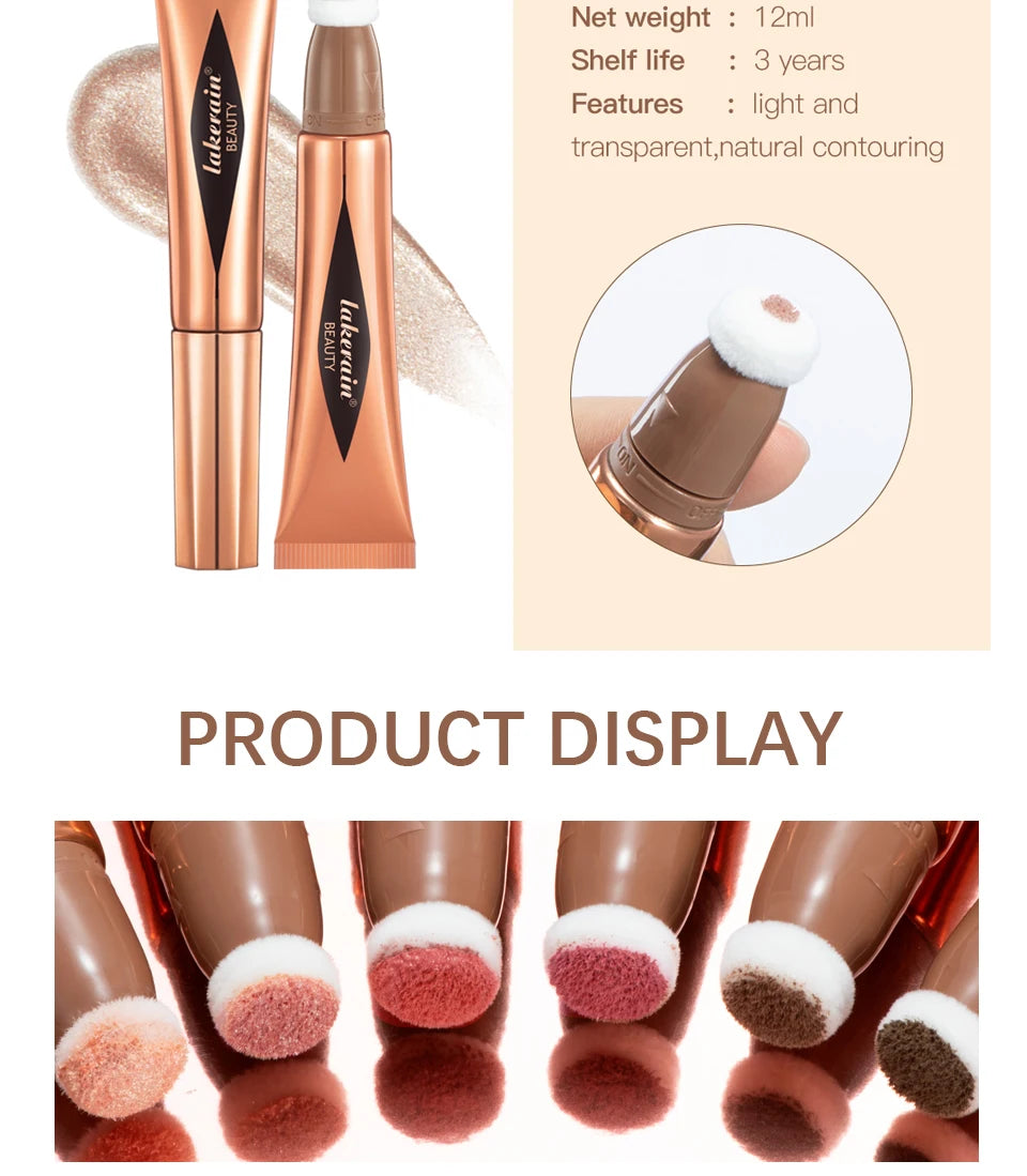 Liquid Contour, Blush and Highlighter Wand with Cushion Applicator