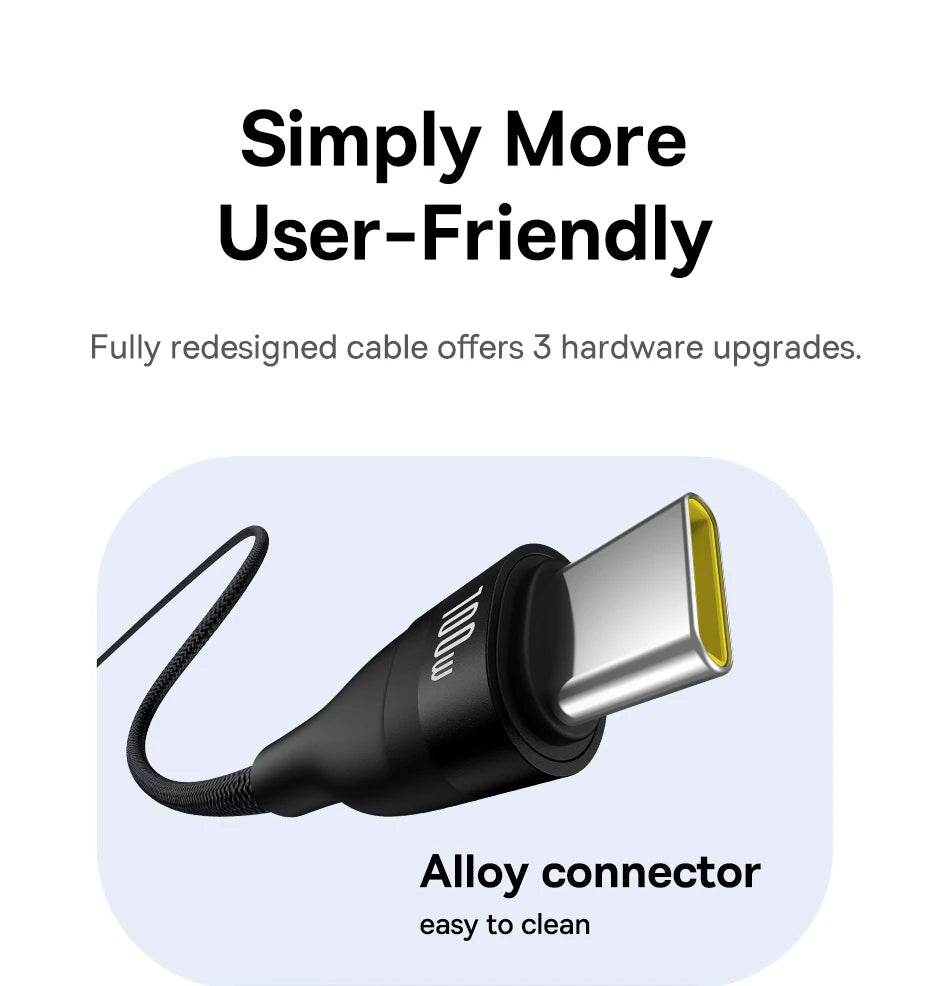 100W USB-C Fast Charging Data Cable for Smartphones and Tablets - 18