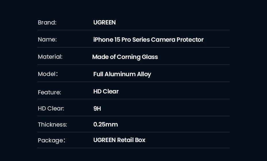 Tempered Glass Camera Lens Protector for iPhone Series