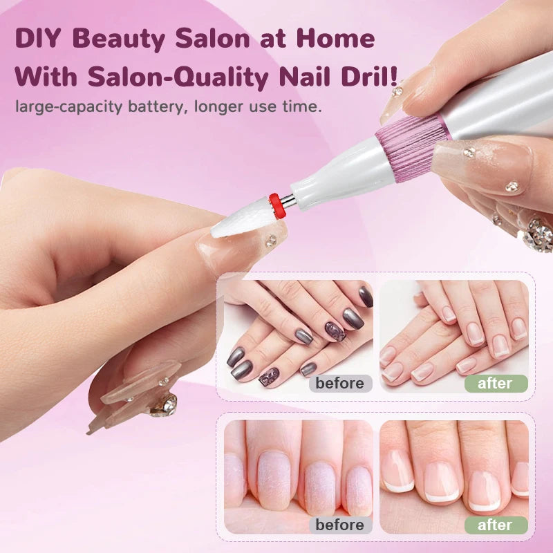 Rechargeable Electric Nail Drill for Manicure and Pedicure