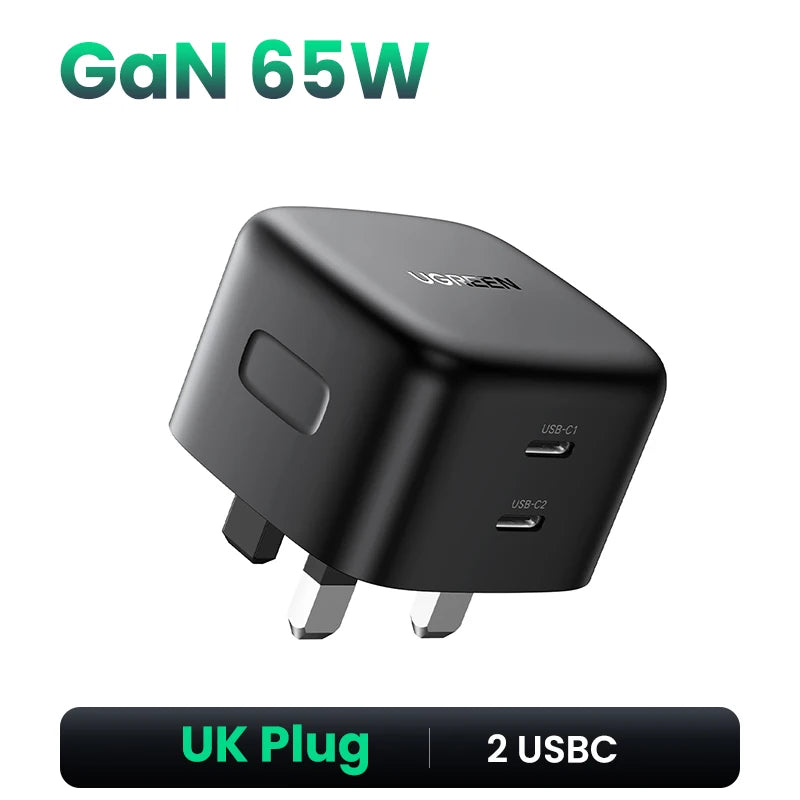 100W 4-Port GaN Fast Wall Charger with UK Plug
